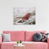 Als er een kardinaal in je tuin verschijnt... canvas afdruk (Insitu (Woonkamer))