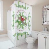 Als er een kardinaal in je tuin verschijnt.. douchegordijn (In situ)