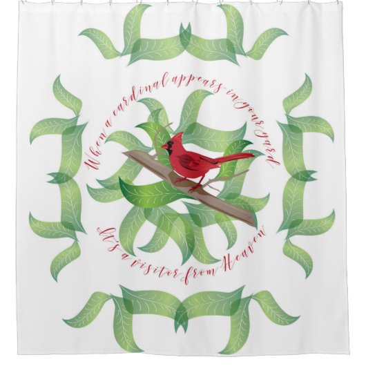 Als er een kardinaal in je tuin verschijnt.. douchegordijn (Voorkant)