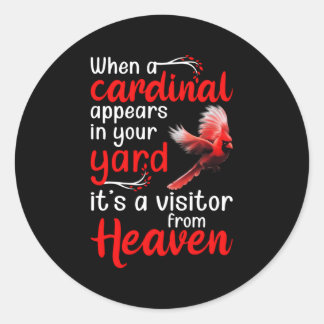 Als er een kardinaal in je tuin verschijnt, is het ronde sticker