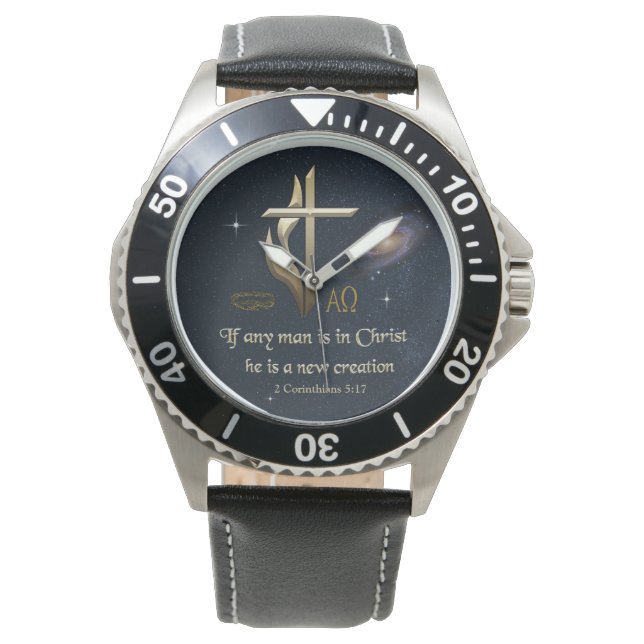 Als er een man in Christus is, is hij een nieuwe c Horloge (Voorkant)