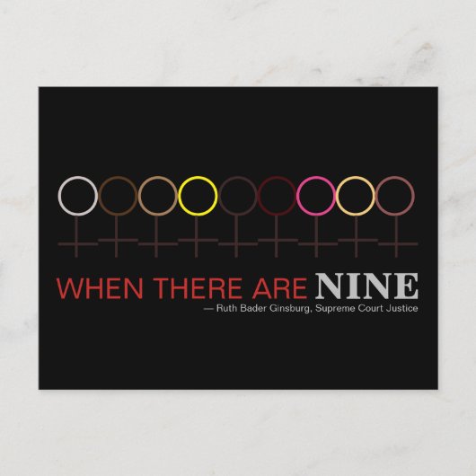 Als er negen gerechtigheid is, is Ginsburg RBG Bla Briefkaart (Voorkant)