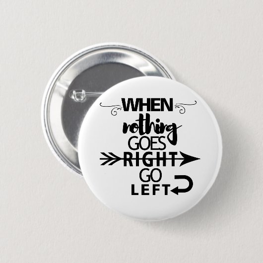 Als er niets naar links gaat ronde button 5,7 cm (Voorkant /achterkant)
