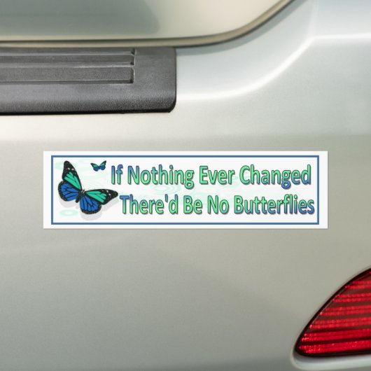 Als er niets verandert, zijn er geen vlinders. bumpersticker (Op auto)