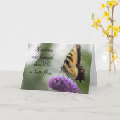 "Als er nooit iets veranderd is..." Butterfly Quot Kaart (Gele Bloem)