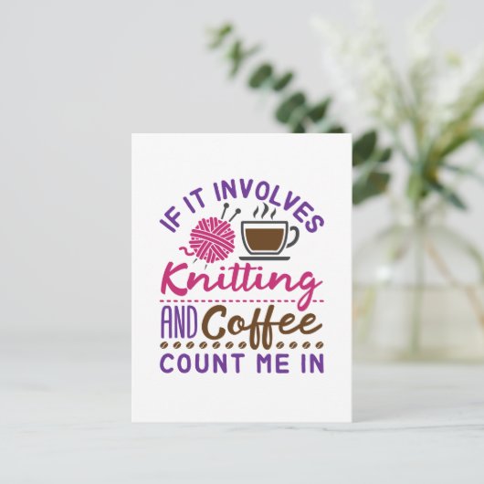 Als er sprake is van een nitting en koffie, moet i briefkaart (Staand voorkant)