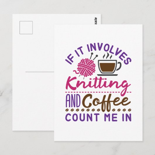 Als er sprake is van een nitting en koffie, moet i briefkaart (Voorkant / Achterkant)