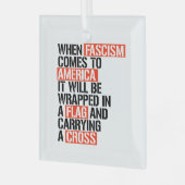 Als fascisme naar Amerika komt Glas Ornament (Voorkant links)