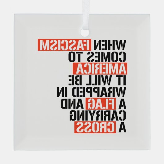Als fascisme naar Amerika komt Glas Ornament (Achterkant)
