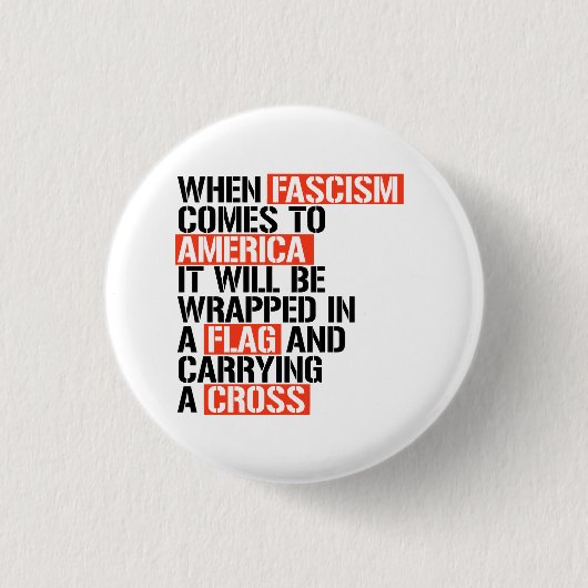 Als fascisme naar Amerika komt Ronde Button 3,2 Cm (Voorkant)
