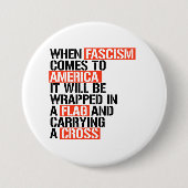 Als fascisme naar Amerika komt Ronde Button 7,6 Cm (Voorkant)