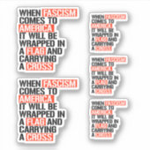 Als fascisme naar Amerika komt Sticker (Voorkant)