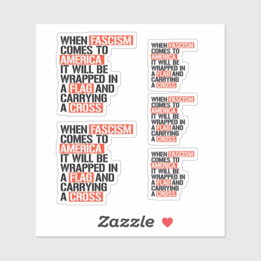 Als fascisme naar Amerika komt Sticker (Vel)