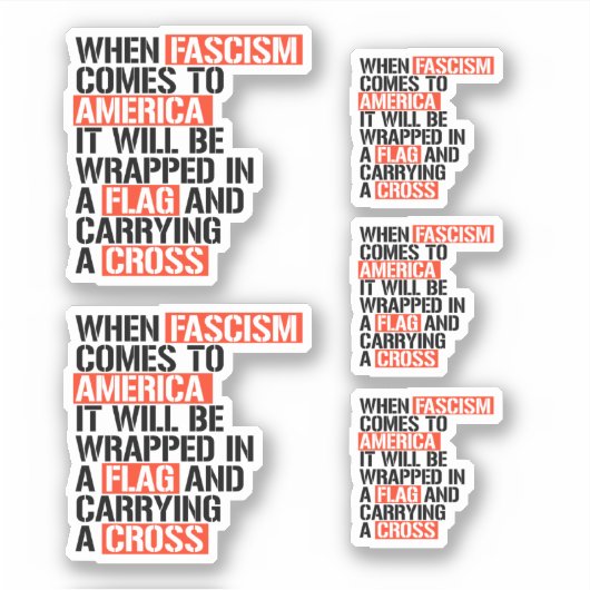 Als fascisme naar Amerika komt Sticker (Voorkant)