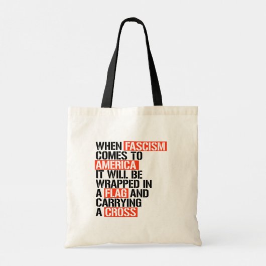 Als fascisme naar Amerika komt Tote Bag (Achterkant)