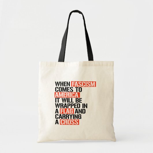 Als fascisme naar Amerika komt Tote Bag (Voorkant)