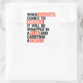 Als fascisme naar Amerika komt Vierkante Sticker (Tas)