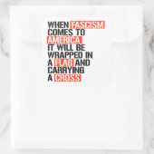 Als fascisme naar Amerika komt Vierkante Sticker (Tas)