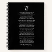 Als gedicht door Rudyard Kipling Black en White Notitieboek (Voorkant)