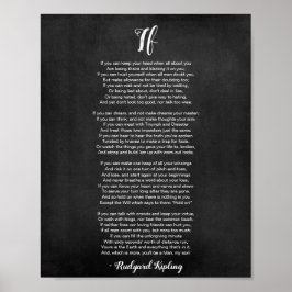 Als gedicht door Rudyard Kipling Black en White Po Poster