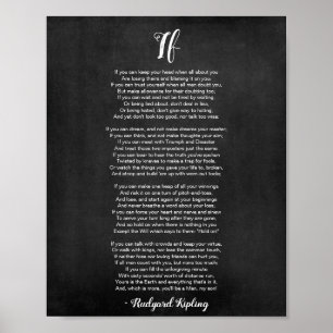 Als gedicht door Rudyard Kipling Black en White Po Poster