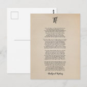 Als gedicht door Rudyard Kipling Briefkaart (Voorkant / Achterkant)