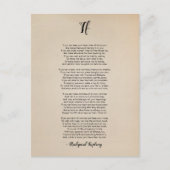 Als gedicht door Rudyard Kipling Briefkaart (Voorkant)