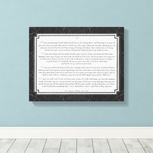 Als gedicht door Rudyard Kipling Canvas Afdruk (Insitu (Houten vloer))