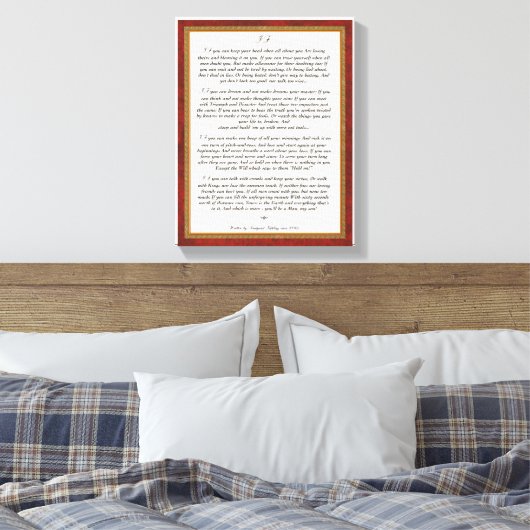 Als gedicht door Rudyard Kipling Canvas Afdruk (Insitu (Slaapkamer))