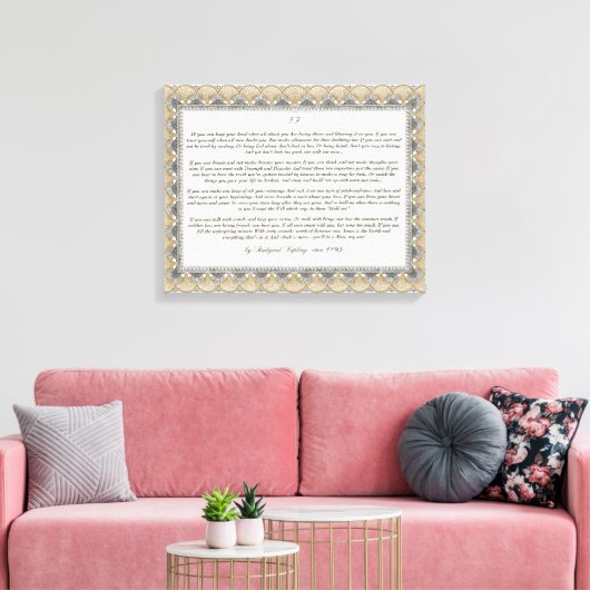 Als gedicht door Rudyard Kipling Canvas Afdruk (Insitu (Woonkamer))