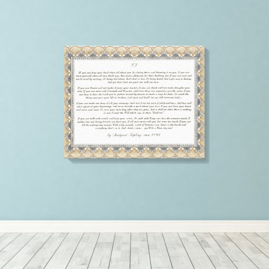 Als gedicht door Rudyard Kipling Canvas Afdruk (Insitu (Houten vloer))
