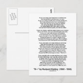 Als gedicht door Rudyard Kipling (Inspirerend gedi Briefkaart (Voorkant / Achterkant)