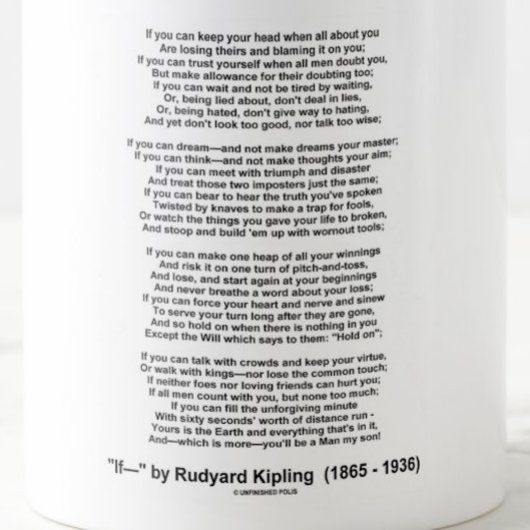Als gedicht door Rudyard Kipling (Inspirerend gedi Koffiemok