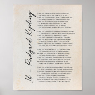 Als gedicht door Rudyard Kipling - Literatuur Wall Poster