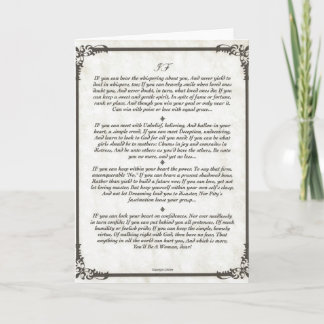 Als Gedicht voor meisjes Kaart