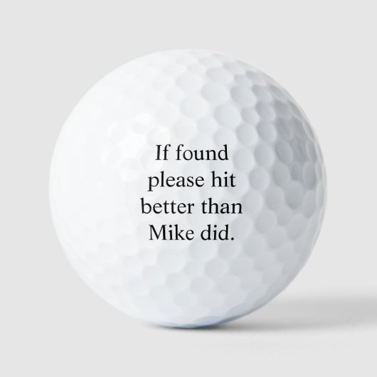 Als Gevonden, Gelieve Beter Te Raken Dan Naam Deed Golfballen (Voorkant)