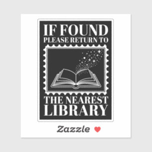 Als gevonden, retourneer naar bibliotheek-postzege sticker