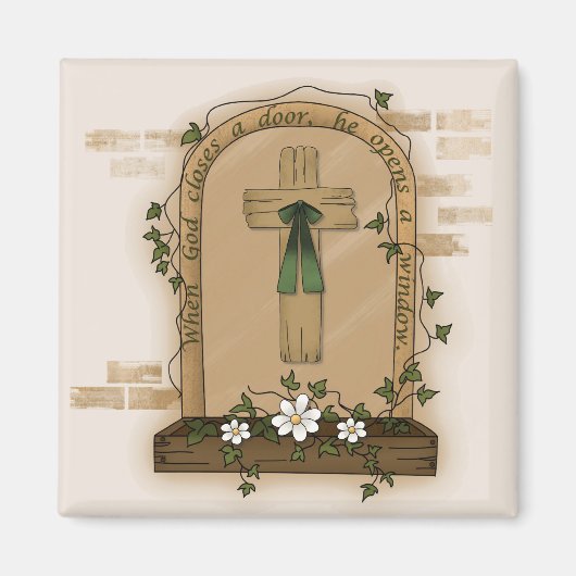 Als God een deur sluit, opent hij een raam Magneet (Voorkant)