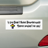Als God geen homoseksuelen maakte... Bumpersticker (Op auto)