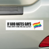 ALS GOD HATES GAYS HEEFT, WAAROM ZIJN WE DAN ZO GE BUMPERSTICKER (Op auto)