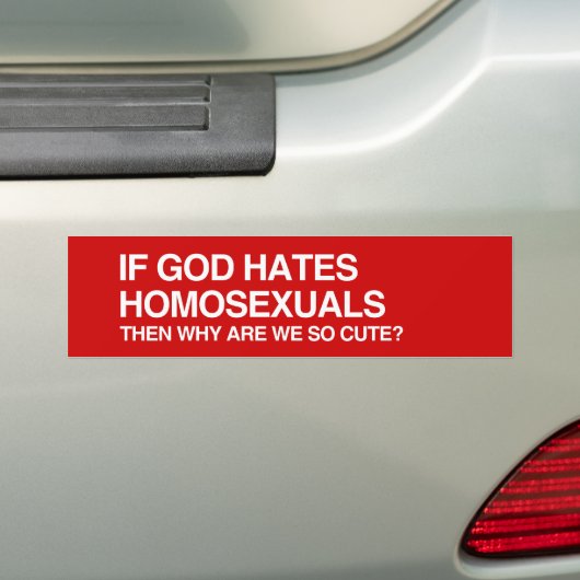 ALS GOD HATES HOMOSEXUALS.png Bumpersticker (Op auto)