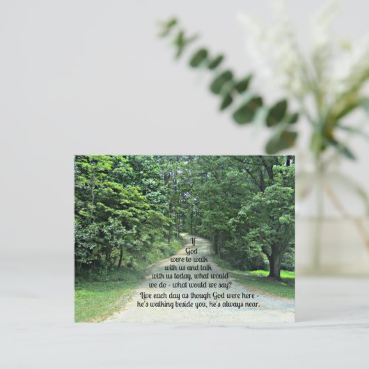 Als God met ons zou lopen en met ons zou praten... Briefkaart (Staand voorkant)