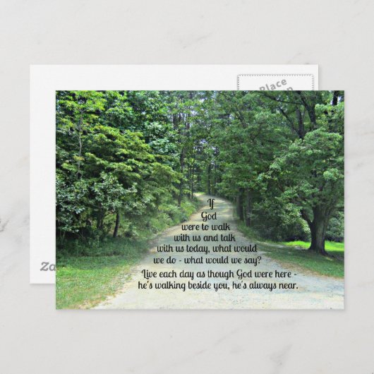 Als God met ons zou lopen en met ons zou praten... Briefkaart (Voorkant / Achterkant)