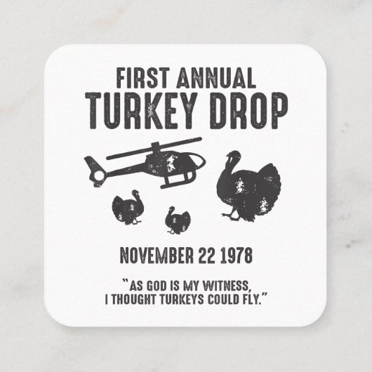 Als God mijn getuige dacht ik dat kalkoenen S kond Vierkante Visitekaartje (Achterkant)