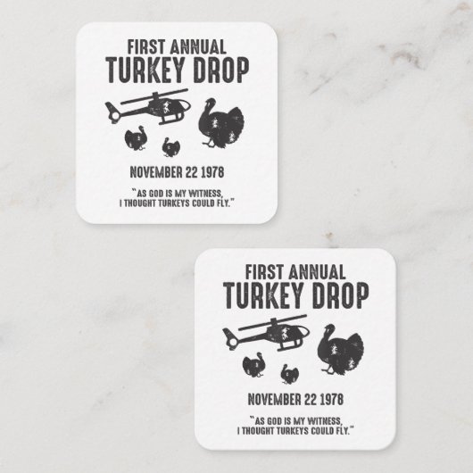 Als God mijn getuige dacht ik dat kalkoenen S kond Vierkante Visitekaartje (Voorkant / Achterkant)