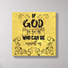 als God voor ons is KJV Bijbel Verse Canvas Afdruk