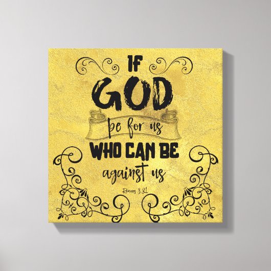  als God voor ons is KJV Bijbel Verse Canvas Afdruk (Voorkant)