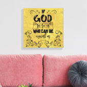  als God voor ons is KJV Bijbel Verse Canvas Afdruk (Insitu (Woonkamer))