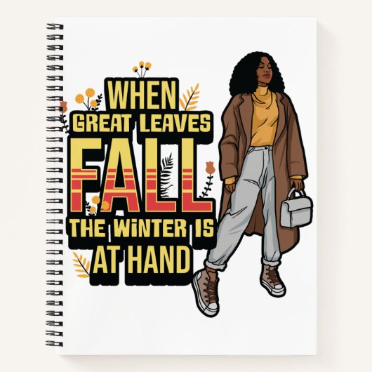 Als Great Herfst verlaat is de winter nabij dank Notitieboek (Voorkant)