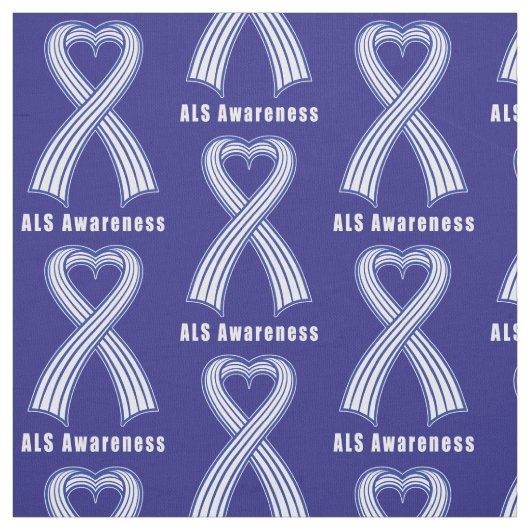 ALS Heart Ribbon of Hope Stof (Swatch)